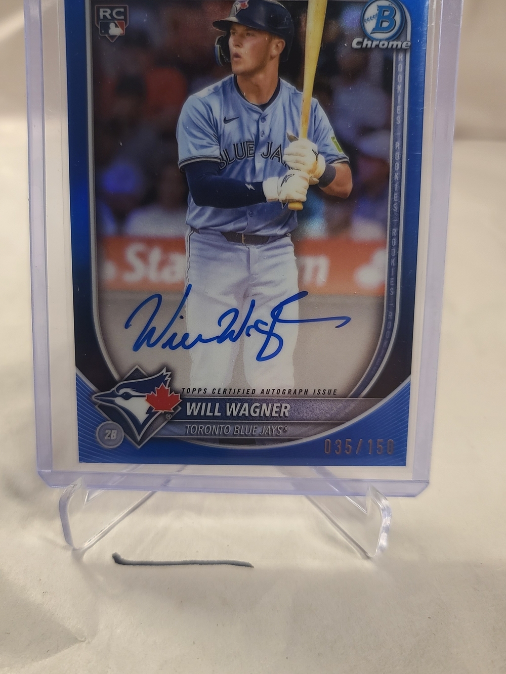 Topps Blue Refractor Will Wagner Autograph Card